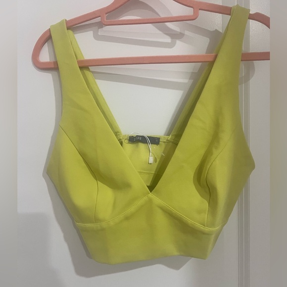 Levian Tops - Light Green Yellow Crop Top